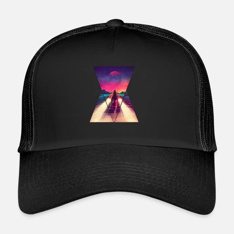 80s Retro Car - Trucker Cap - black/black