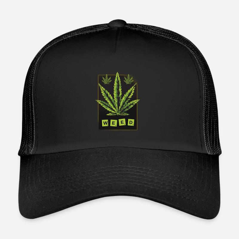 Weed cannabis leaf Trucker Cap