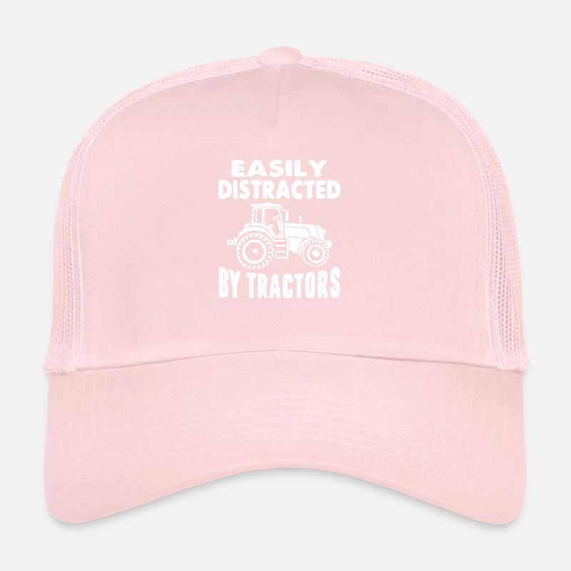 Easily Distracted By Tractors Trucker Cap