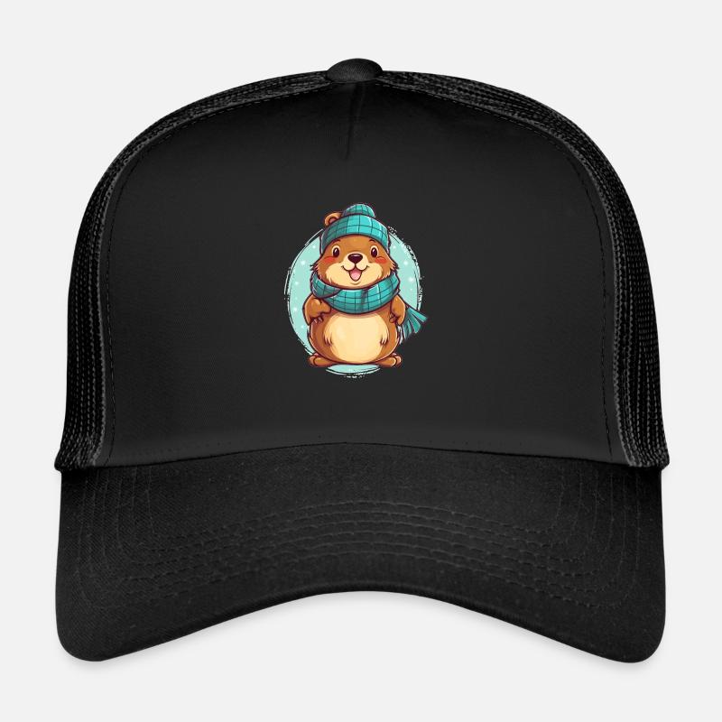 Cozy otter - Trucker Cap - black/black