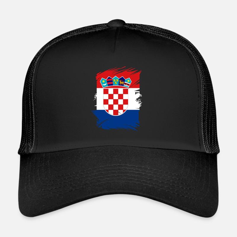 Drapeau de la Croatie Mer Adriatique Drapeau de Zagreb Drapeau croate Casquette trucker 
