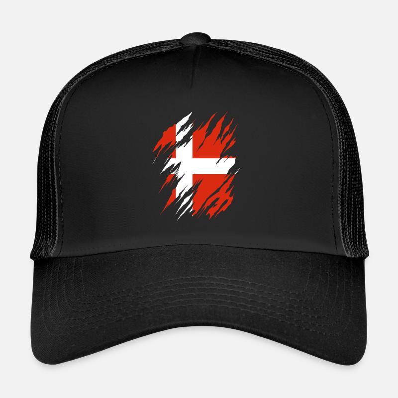 Drapeau du Danemark Scandinavie Drapeau du Danemark Voyage Casquette trucker 