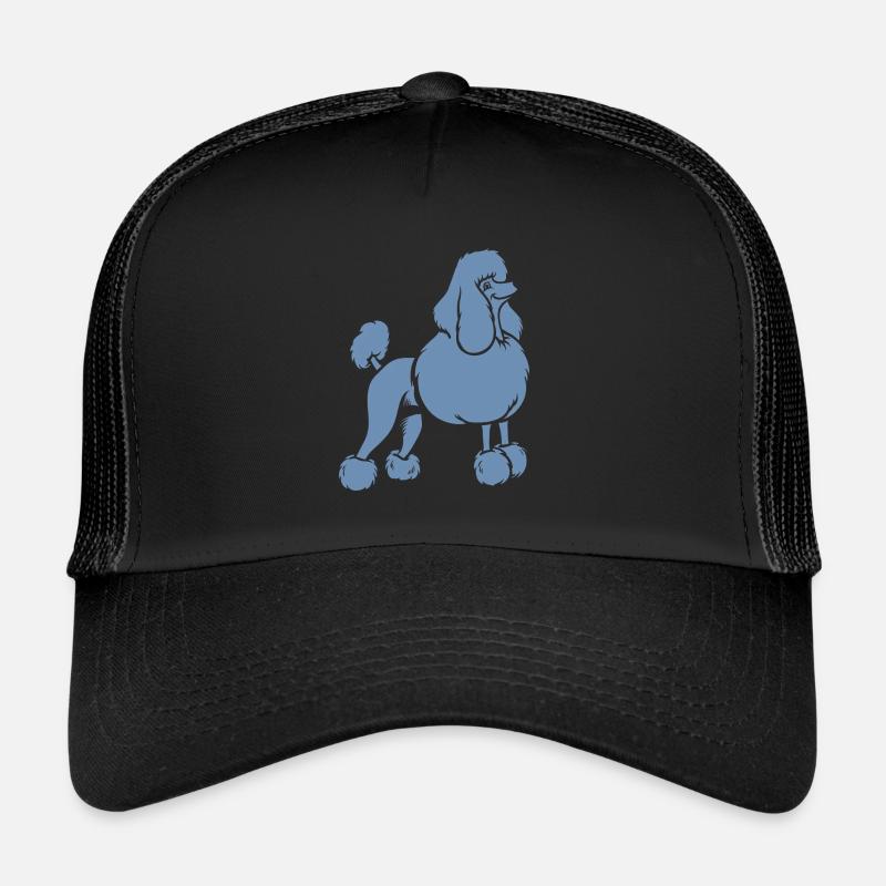 blaue Silhouette Pudel Hund Minimalistisch Trucker Cap