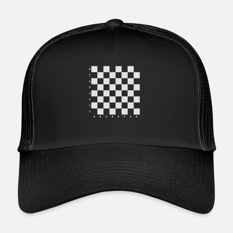 Schachbrett - Trucker Cap - Schwarz/Schwarz