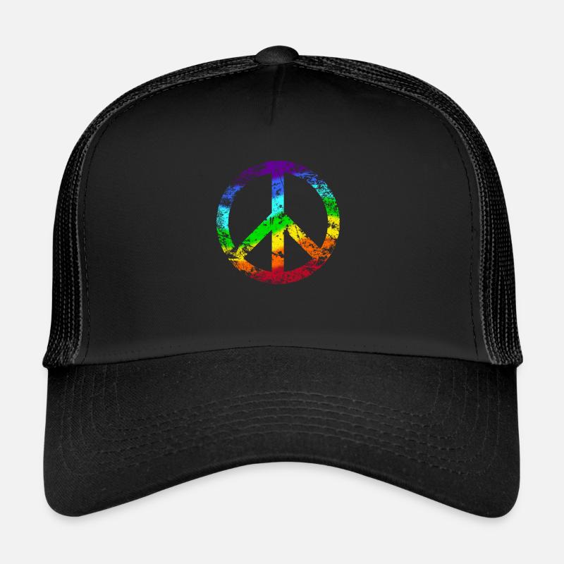 Peace signs rainbow peace pacifist reggae Trucker Cap