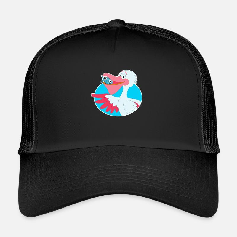 Fish pelican bird cartoon comic gift Trucker Cap