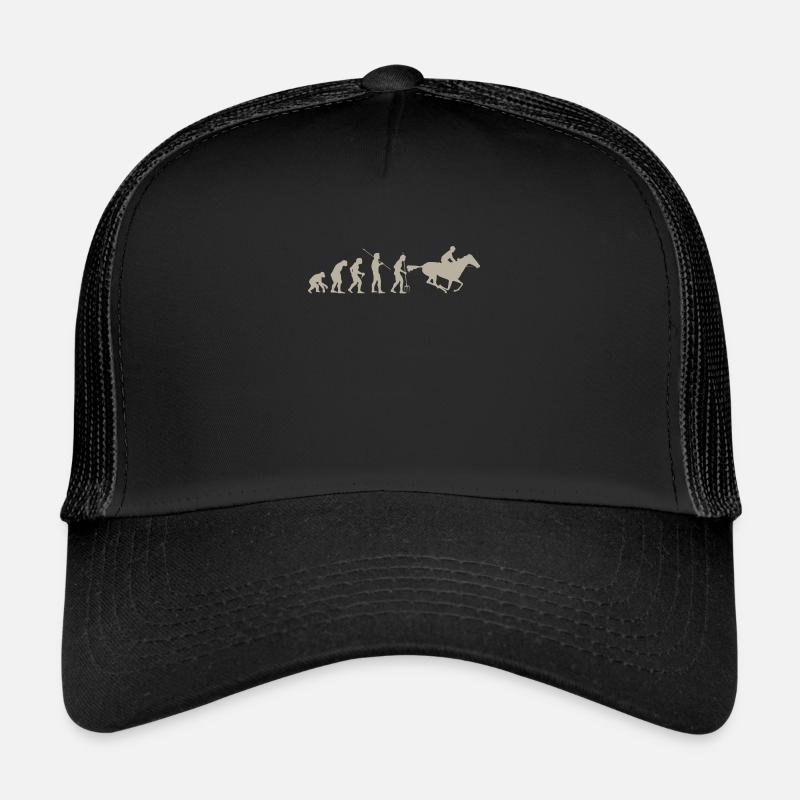 Idée de cadeau de cheval d'évolution - Casquette trucker  - noir/noir