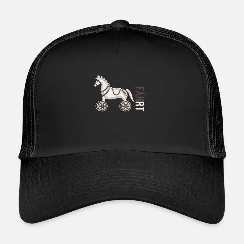 Fährt Pferd Fahrrad - Trucker Cap - Schwarz/Schwarz