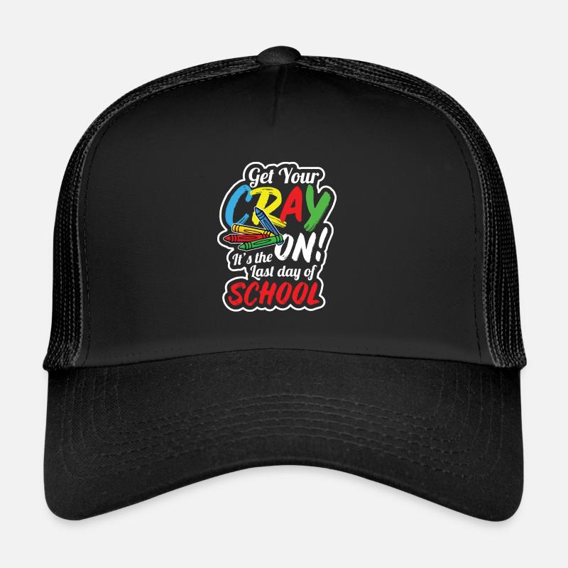 Lehrer Crayon Sommerferien - Trucker Cap - Schwarz/Schwarz