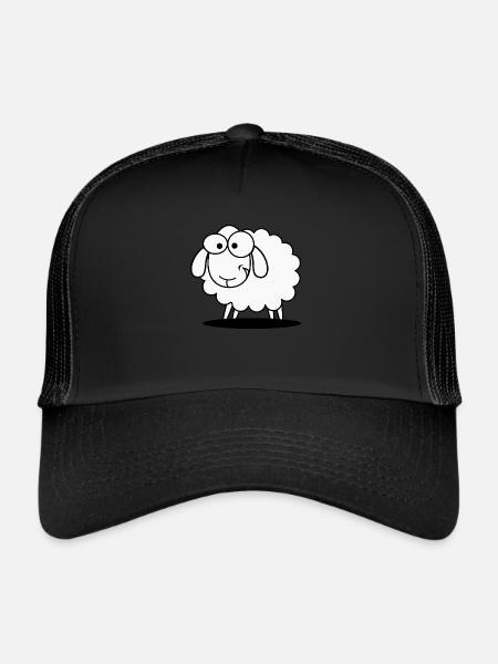 sheep - Trucker Cap - black/black - Front