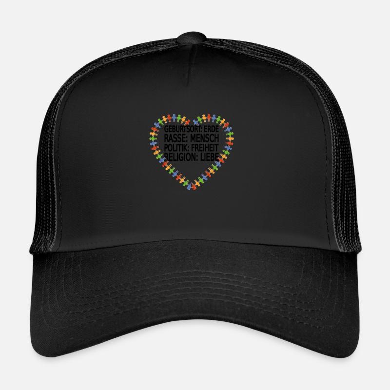 Gegen Rassismus - Trucker Cap - Schwarz/Schwarz