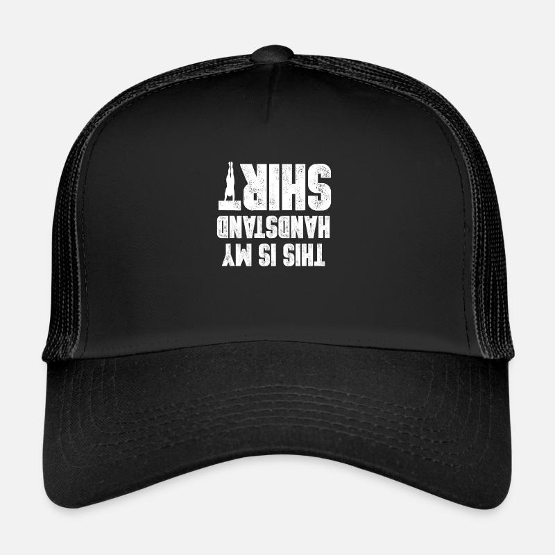 Handstand, Hot Yoga, Gift, Idea, Shirt, Tee - Trucker Cap - black/black