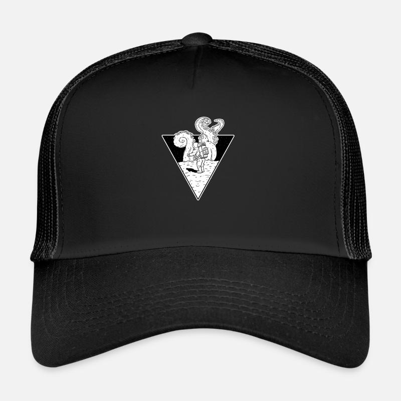 Astronaut discovering a monster Trucker Cap