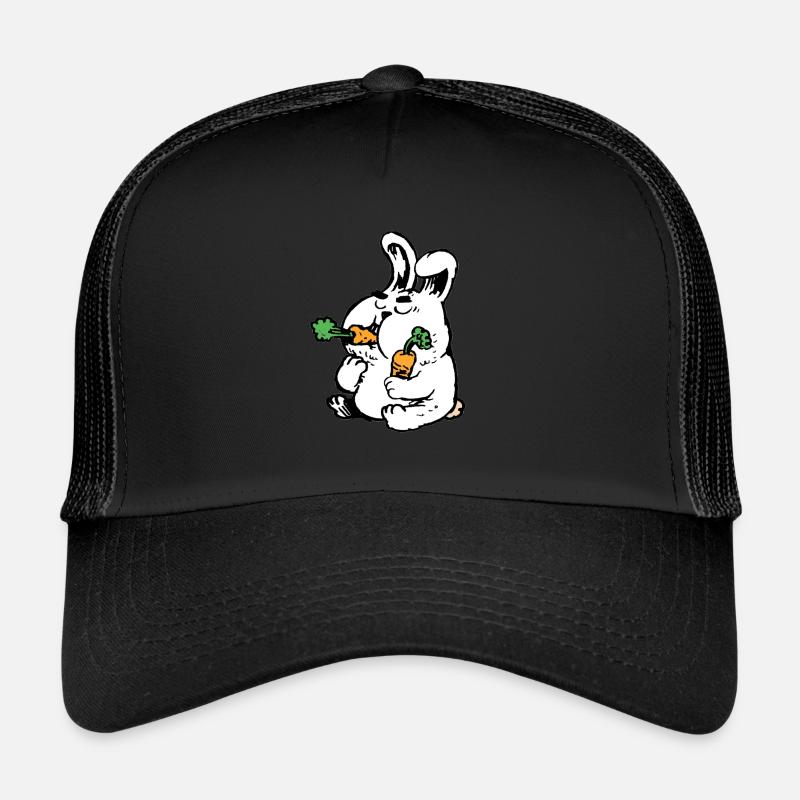 hase mit Karotten - Trucker Cap - Schwarz/Schwarz