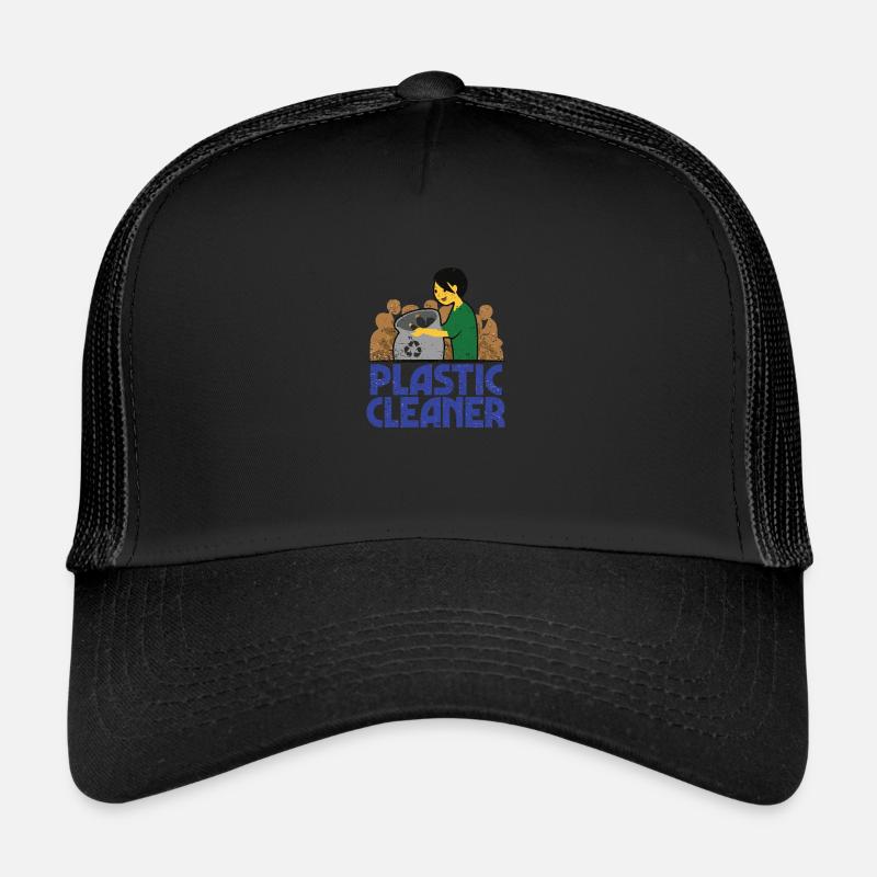 Plastic Cleaner Plastik Müll Umweltschutz - Trucker Cap - Schwarz/Schwarz