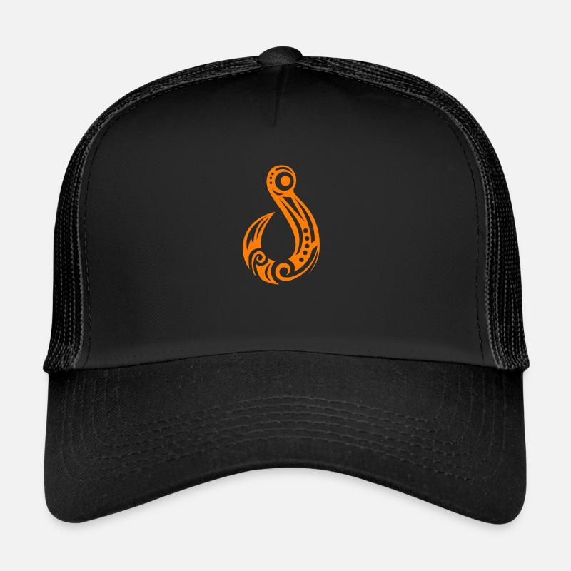Maori Fishhook Matau Orange Trucker Cap