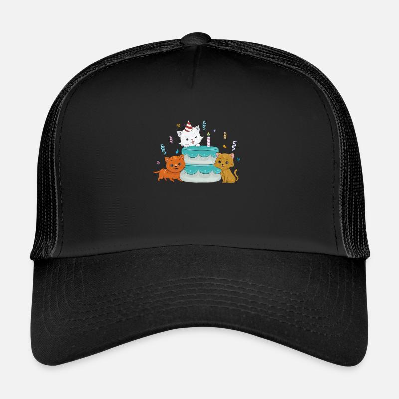 Cats birthday - Trucker Cap - black/black