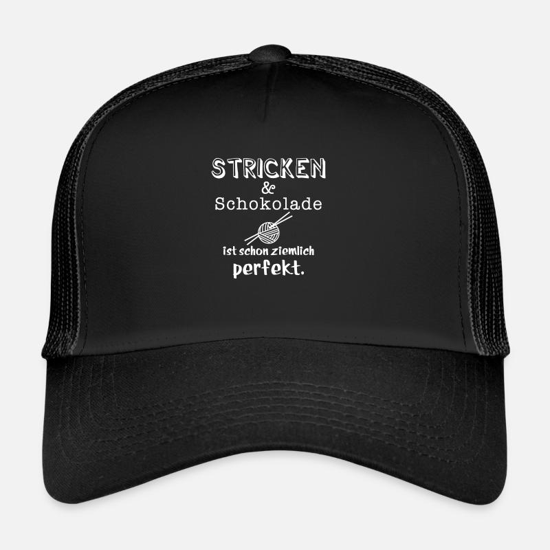 stricken und schokolade - Trucker Cap - Schwarz/Schwarz