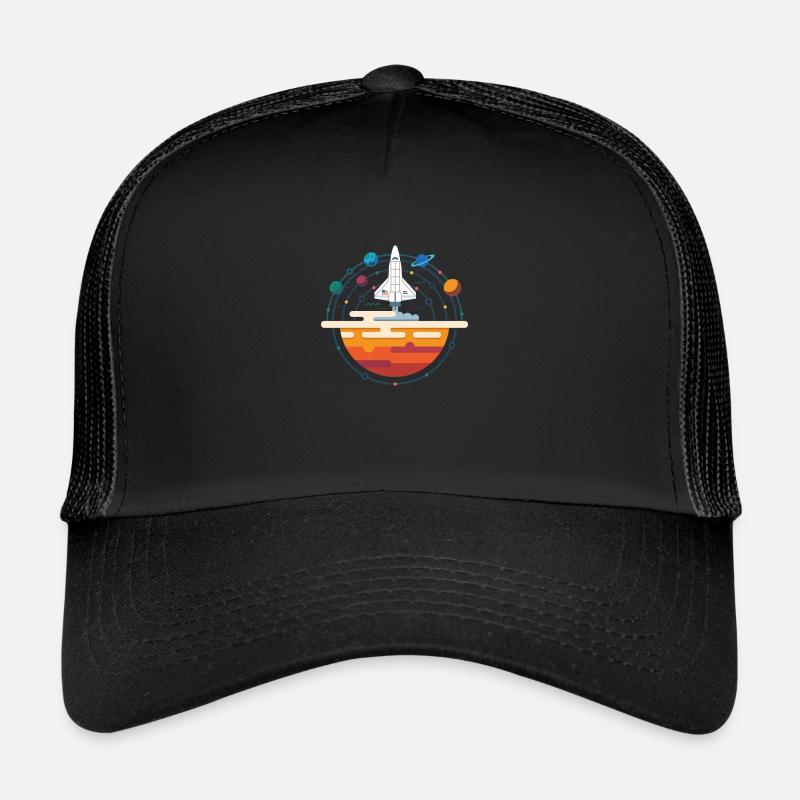 Navette spatiale et système solaire Casquette trucker 