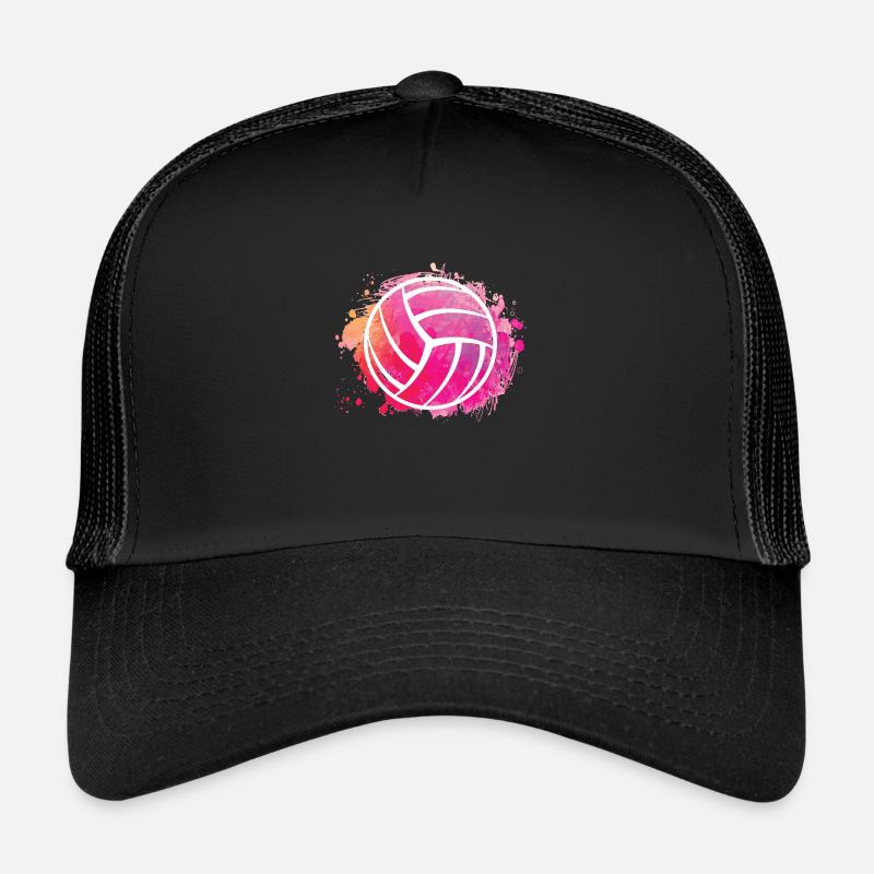 Volleyball T-Shirts Mädchen | Team Geschenkidee - Trucker Cap - Schwarz/Schwarz