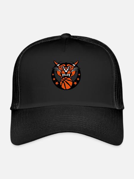 basketball cougar logo sport - Trucker Cap - black/black - Front