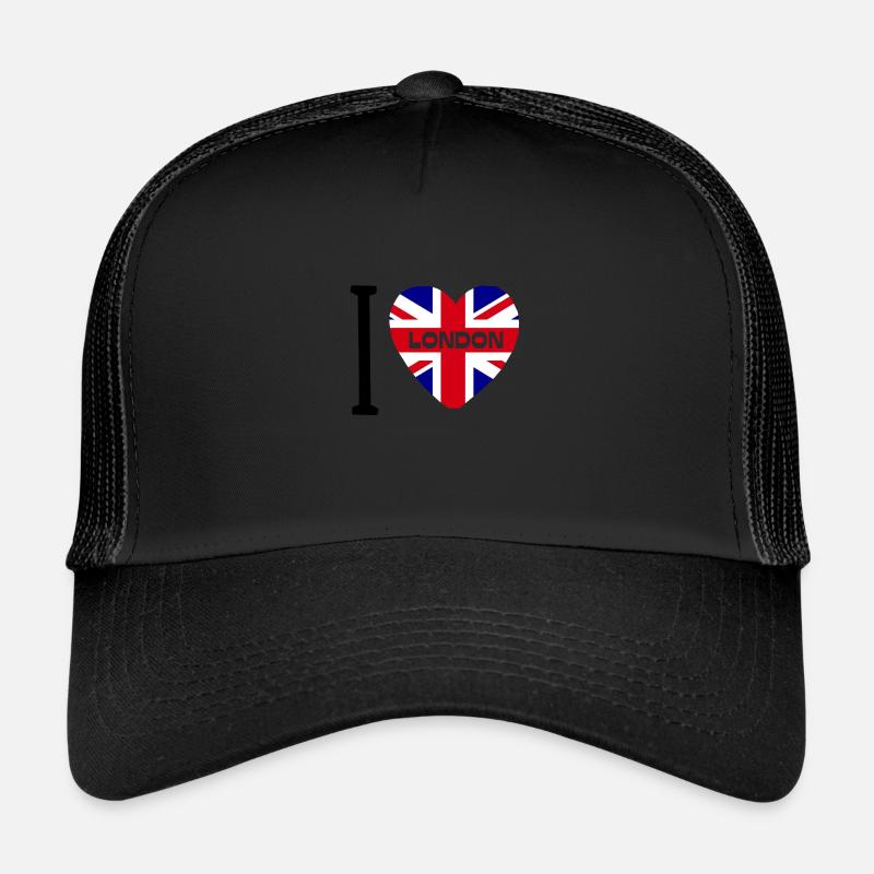 J'aime Londres - Los Ds - Casquette trucker  - noir/noir