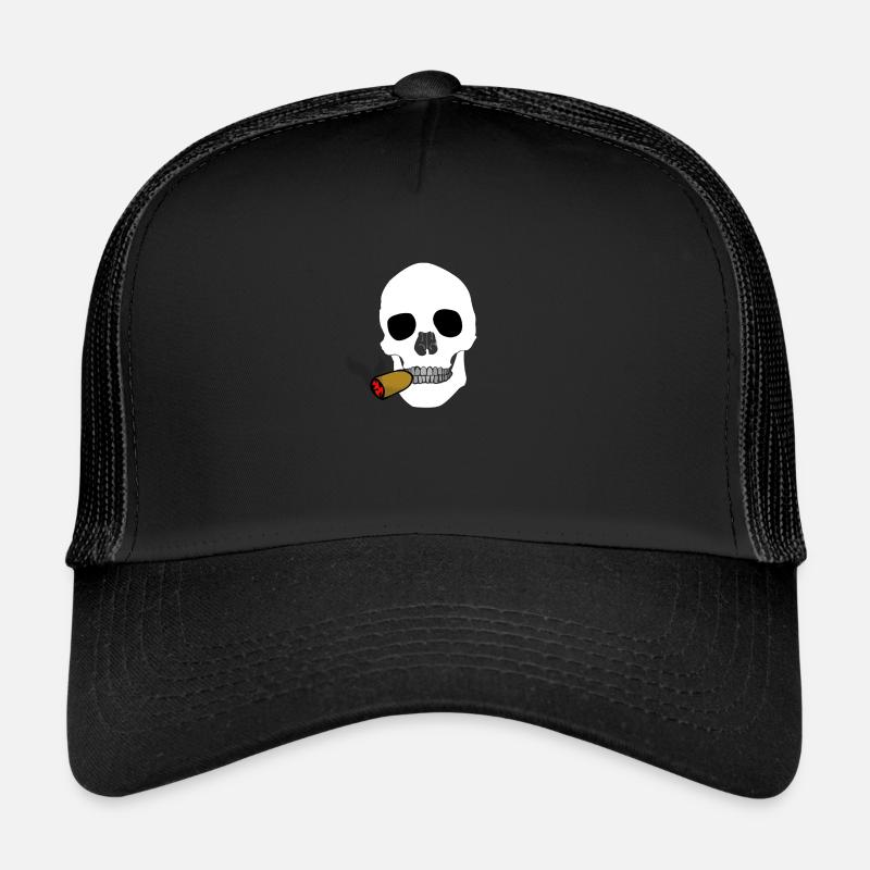 skull with cigar Trucker Cap