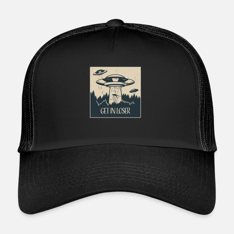 OVNI extraterrestre Drôle de cadeau spatial - Casquette trucker  - noir/noir