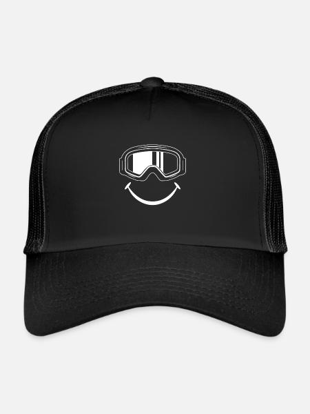 Ski goggles | Snowboard Snowboarder Ski Gift Idea - Trucker Cap - black/black - Front