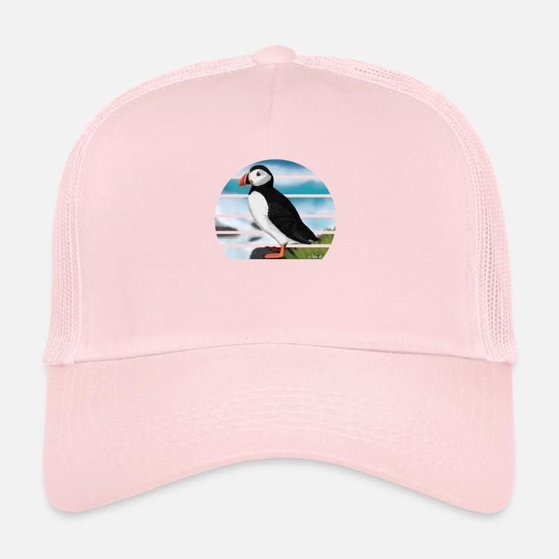 Illustration de conception d'oiseau macareux moine peint Casquette trucker 
