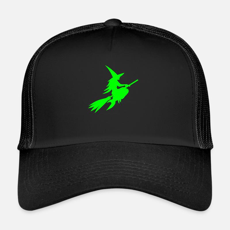 Sorcière vert néon effrayant Casquette trucker 