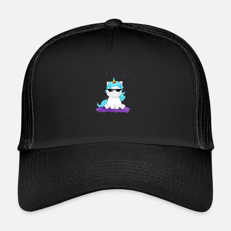Licorne avec des lunettes de soleil Casquette trucker 