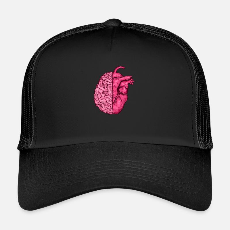 Heart vs. Brain head versus heart mind vs. heart Trucker Cap