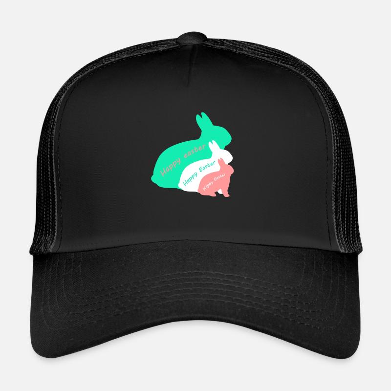 Joyeuses Pâques - trois lapins Casquette trucker 