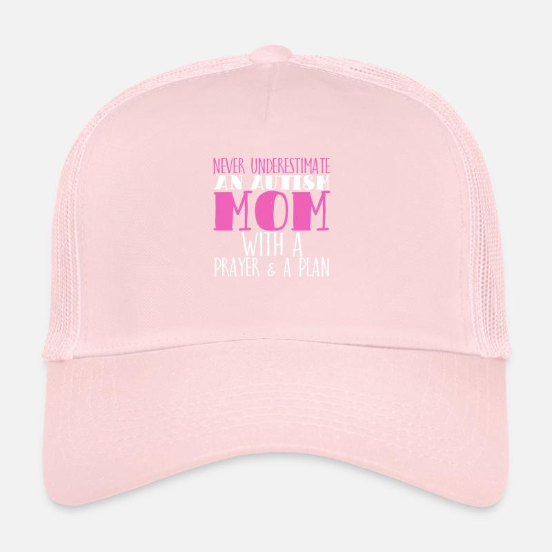 Never Underestimate à Autism Mom Casquette trucker 