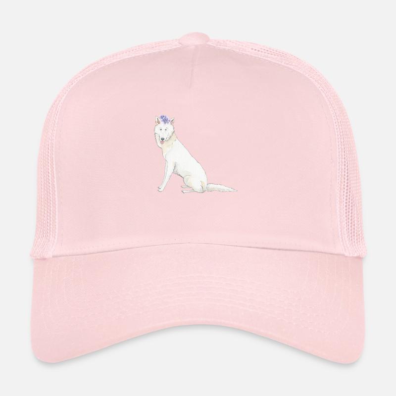 Schwiss shehperd blanc avec fleur Casquette trucker 