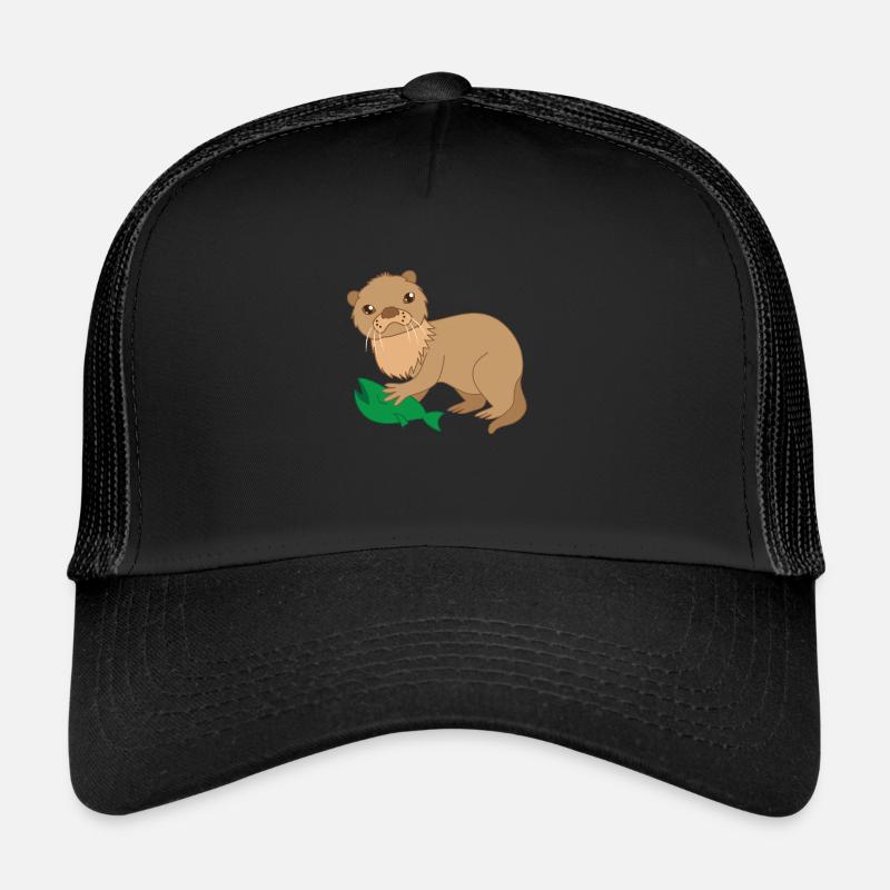 Loutre avec un poisson piégé Casquette trucker 