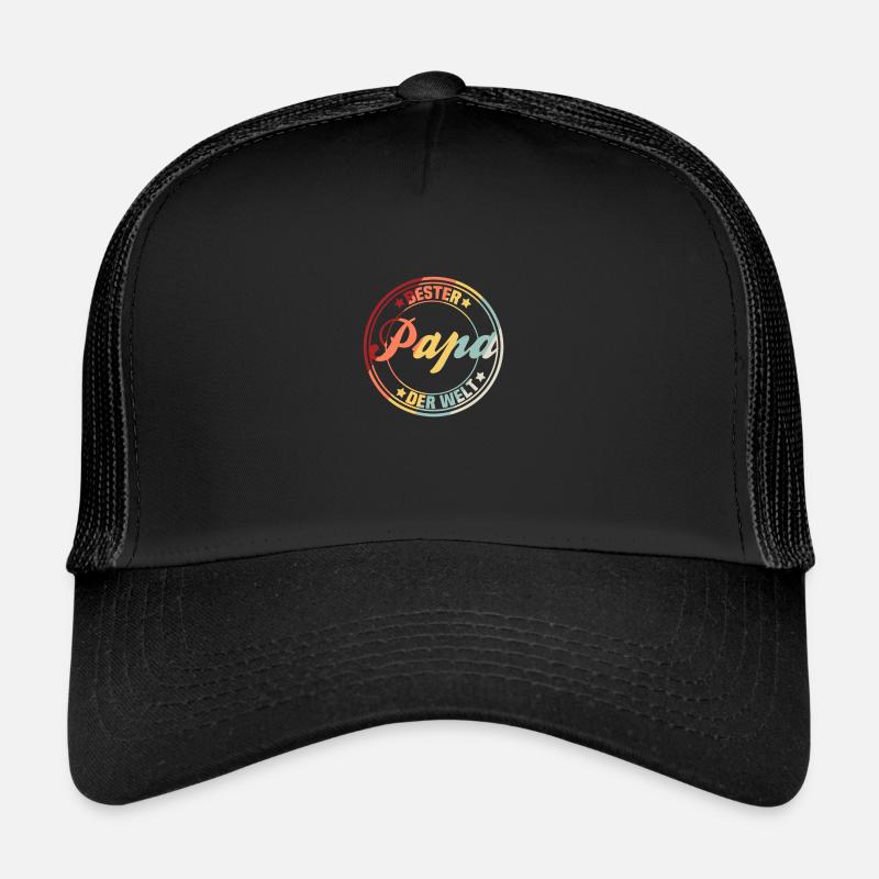 Bester Papa der Welt Logo Design - Trucker Cap - Schwarz/Schwarz
