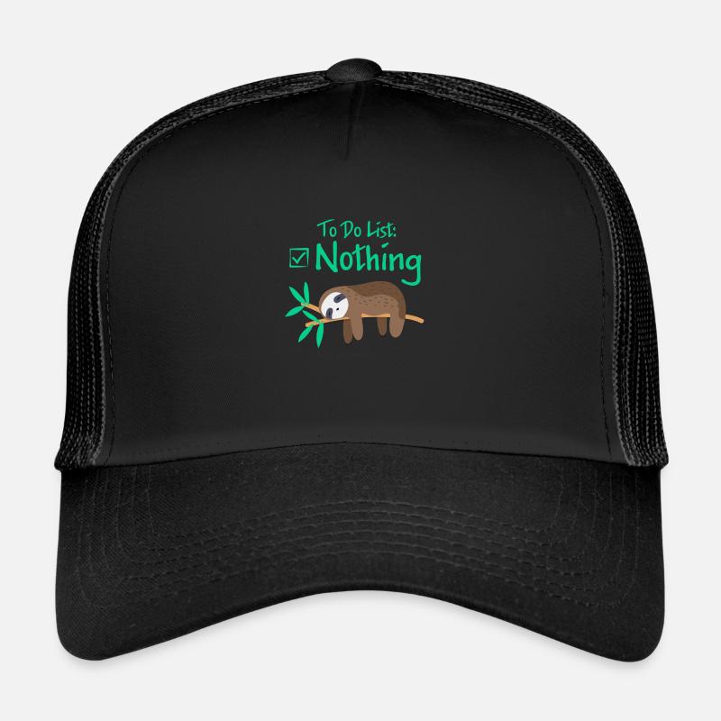 To do list Nothing Sloth Lazy Gift Trucker Cap
