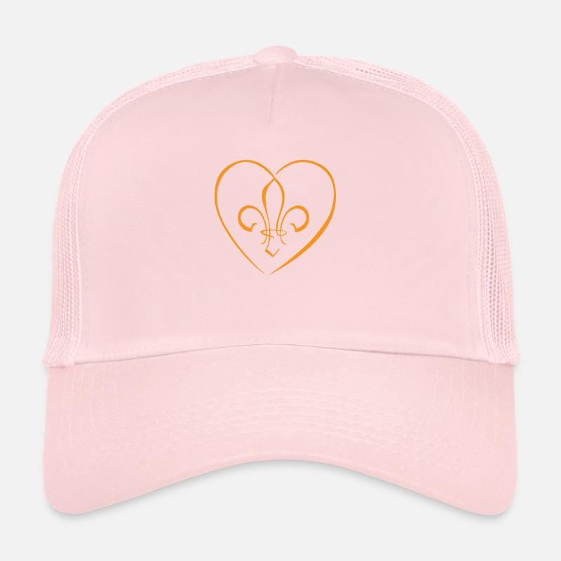 Fleur de Lys dans un coeur - Caramel Casquette trucker 