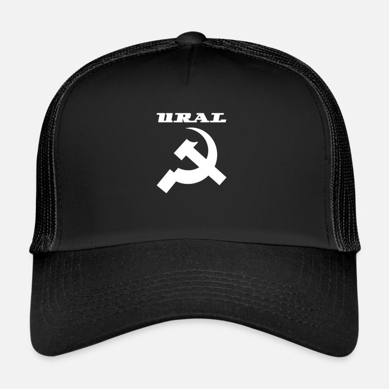 Ural Dnepr URSS moto - Casquette trucker  - noir/noir