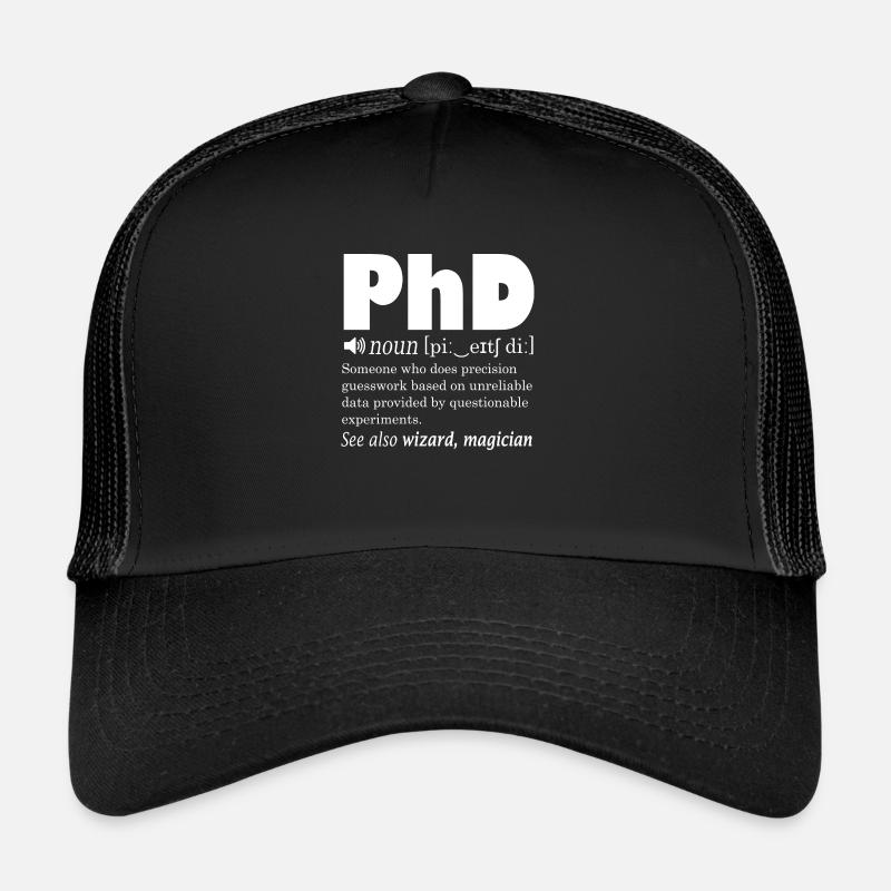 PhD - Trucker Cap - Schwarz/Schwarz