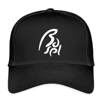 Basel | City | Schriftbild - Trucker Cap - Schwarz/Schwarz - Vorne