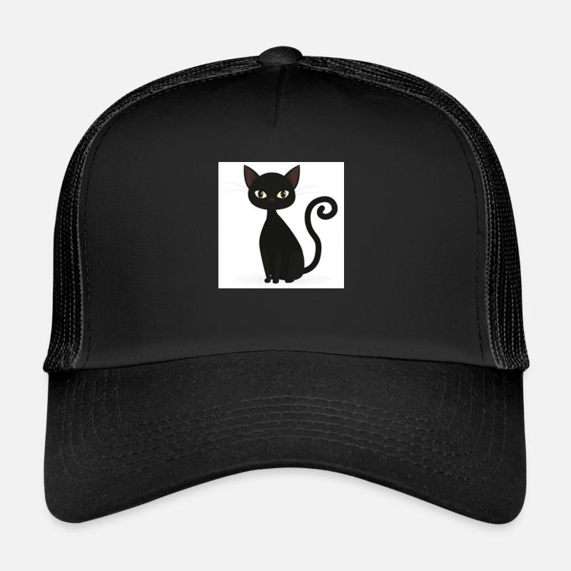 chat noir - Casquette trucker  - noir/noir