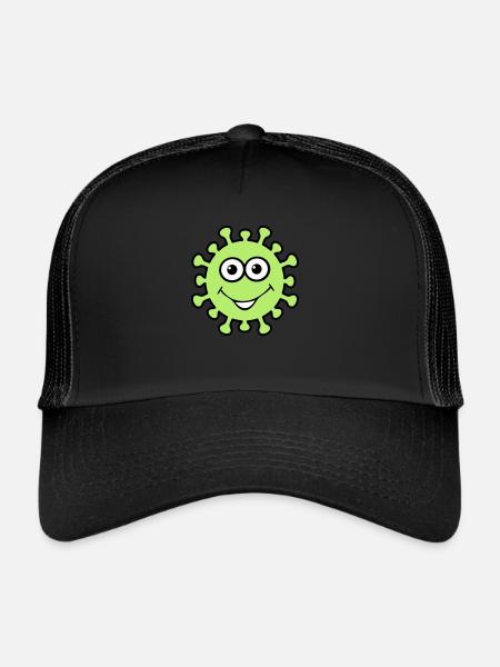 Happy virus - Trucker Cap - black/black - Front