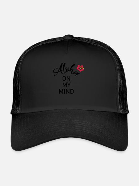Aloha dans mon - Casquette trucker  - noir/noir - Devant