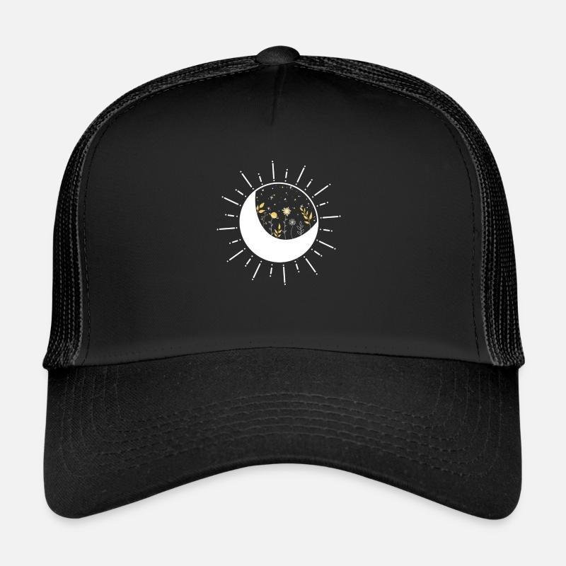 Fleurs de lune - Casquette trucker  - noir/noir