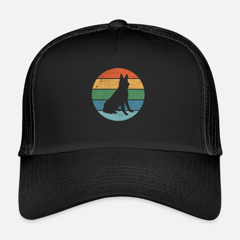 Schäferhund Retro - Trucker Cap - Schwarz/Schwarz