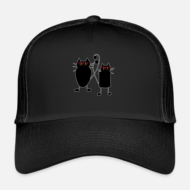 Chats - Casquette trucker  - noir/noir