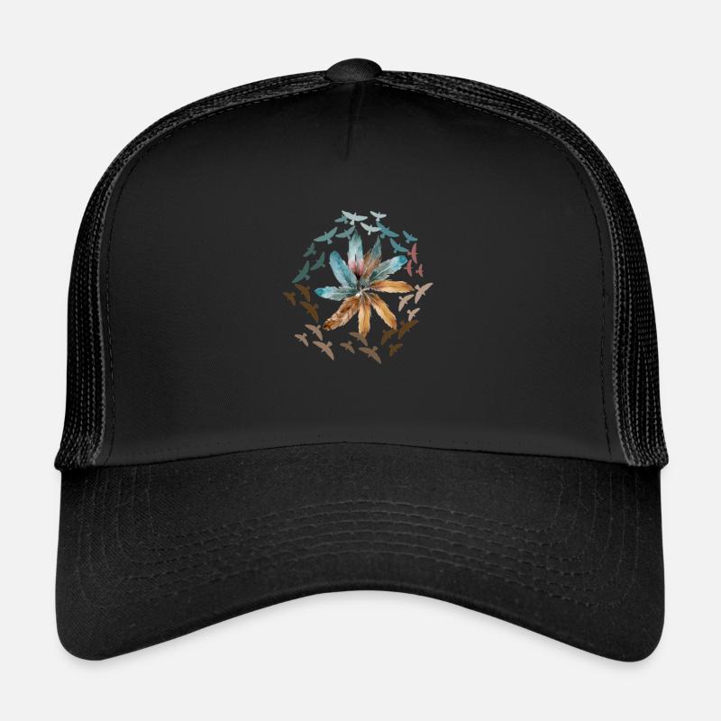 Plume et oiseau - Casquette trucker  - noir/noir